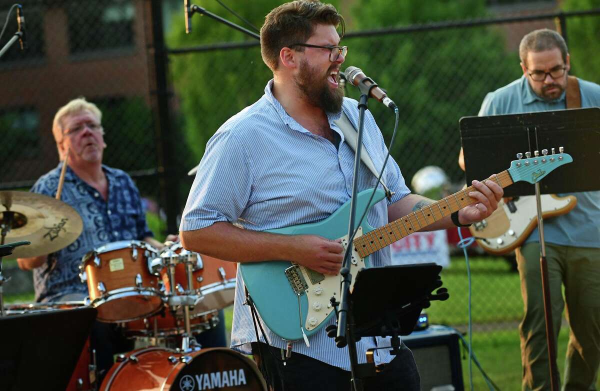 The Jerry Weiss Project perform at the Darien 2021 Fireworks Display at Darien High School Thursday, July 23, 2021, in Darien, Conn. Last year's display was cancelled due to the pandemic.