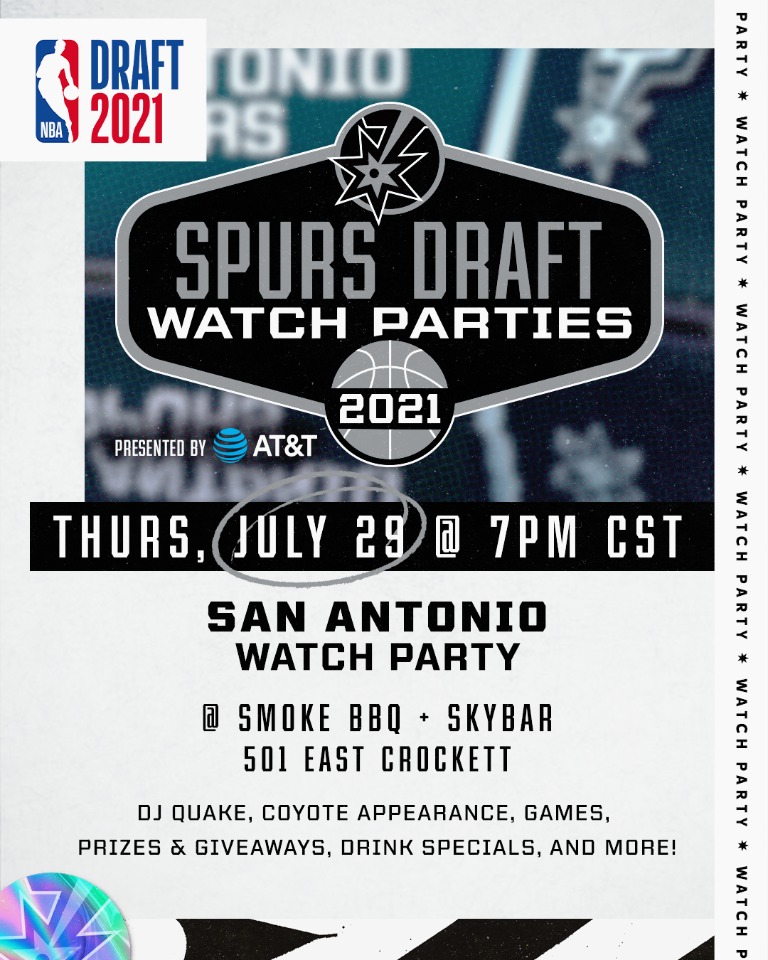 Official Spurs Draft Party at Smoke!  