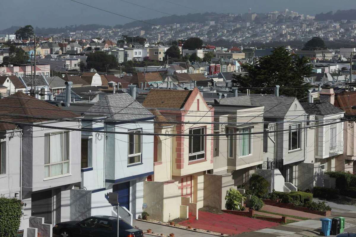 Single family homes are seen in San Francisco’s Sunset district.
