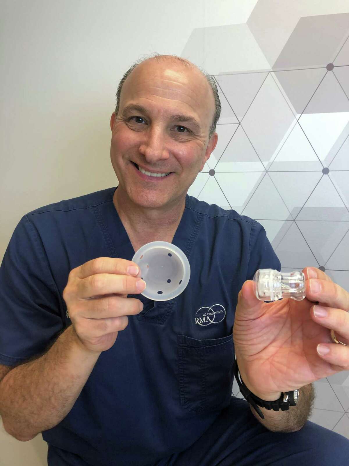 Doctor and Westport resident Spencer Richlin with INVOCELL, a new way of treating infertility offered at Reproductive Medicine Associates of Connecticut.