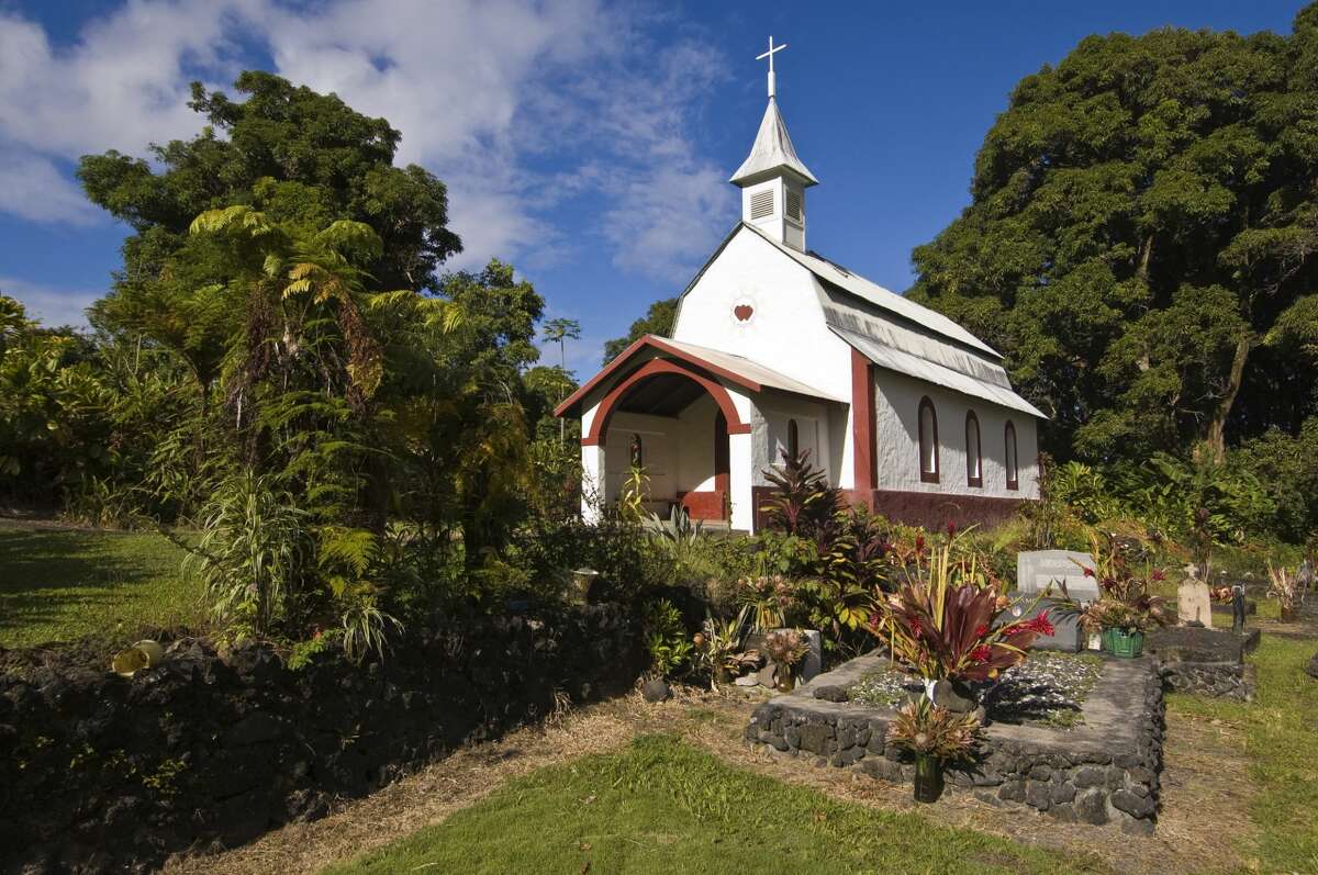 Our Lady of Fatima Shrine and cemetery in Hana, Hawaii. 