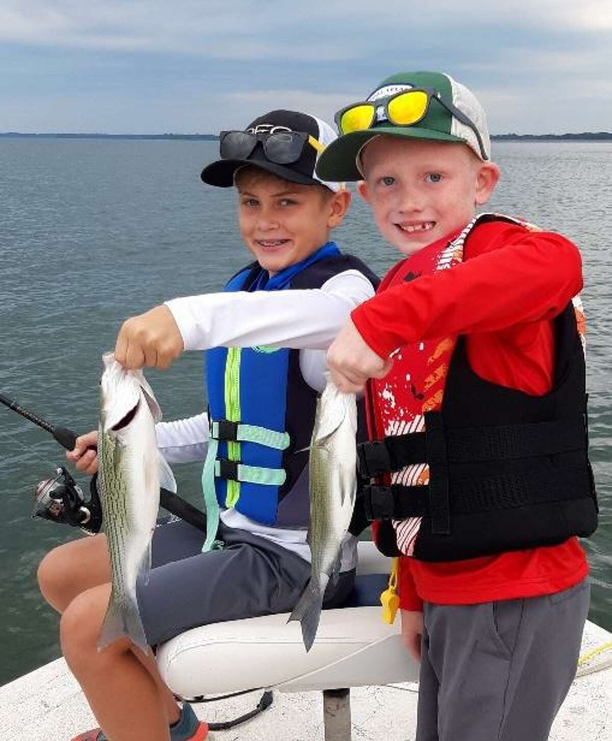 Hybrid stripers and white bass are eating machines that are almost always willing to cooperate during the summer months. Both are great options for youngsters to get their feet wet in fishing.