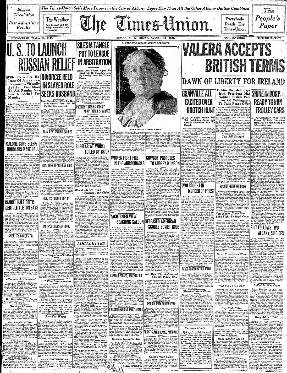 Newspaper front pages from the past