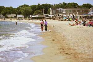 Sound View Beach in Old Lyme is one of the few beaches in the state open to all people no matter where they are from.