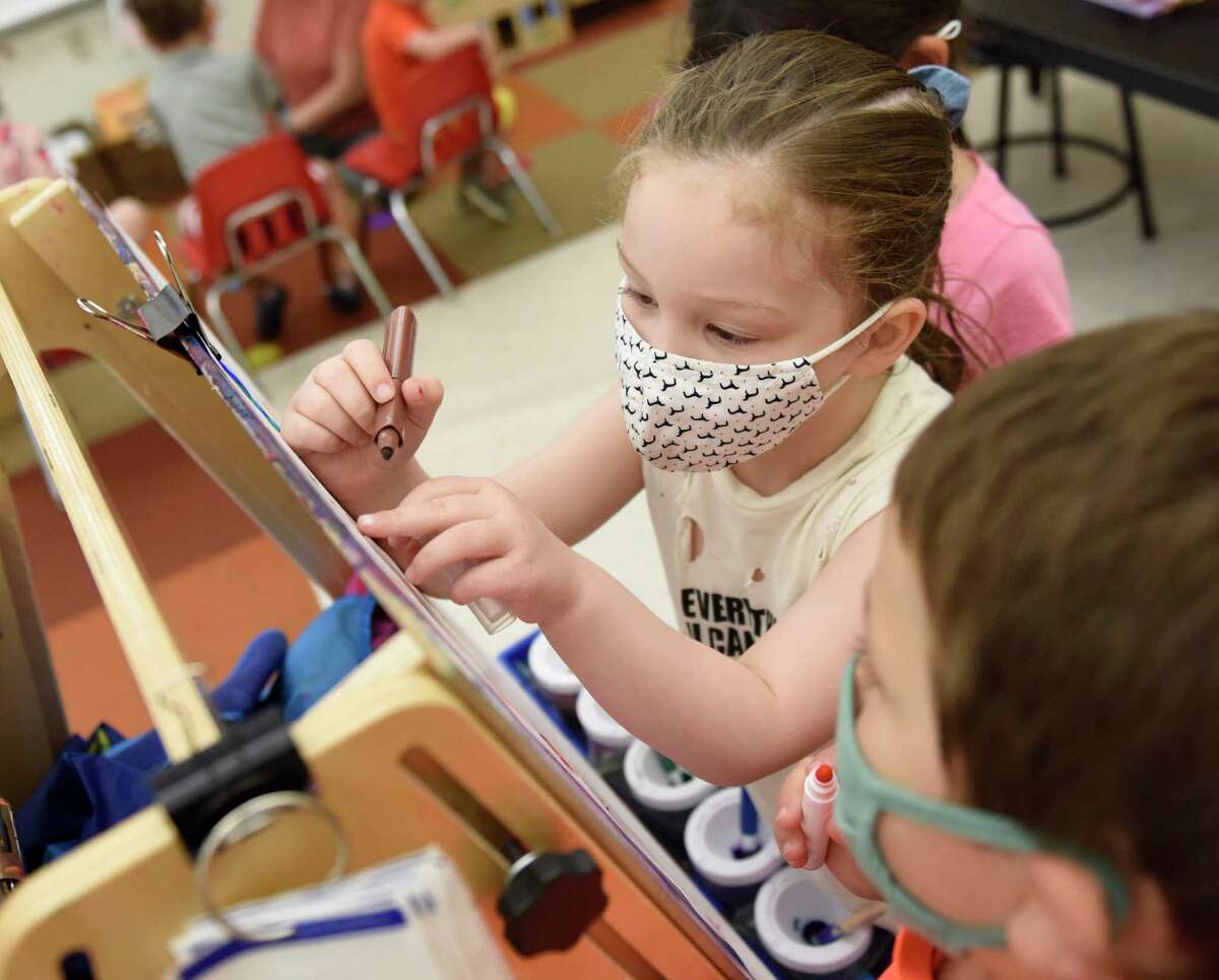 Students play and learn at Temple Sholom's Selma Maisel Nursery School in Greenwich, Conn. Wednesday, July 28, 2021. Even before COVID-19 hit, quality day care centers were in high demand. Now, with parents returning to work, it has been difficult for many to find childcare openings in the area.