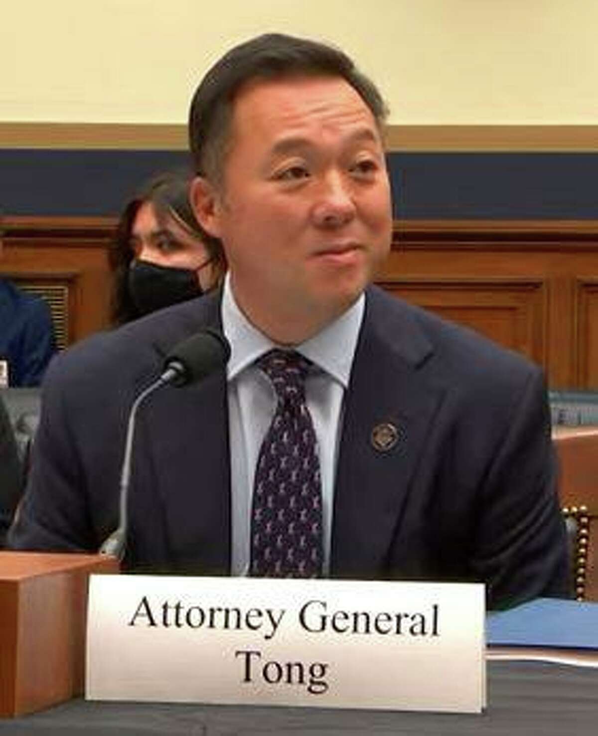 Connecticut Attorney General William Tong testifies during a hearing held by the House Judiciary Committee on Wednesday, July 28, 2021, in Washington, D.C.