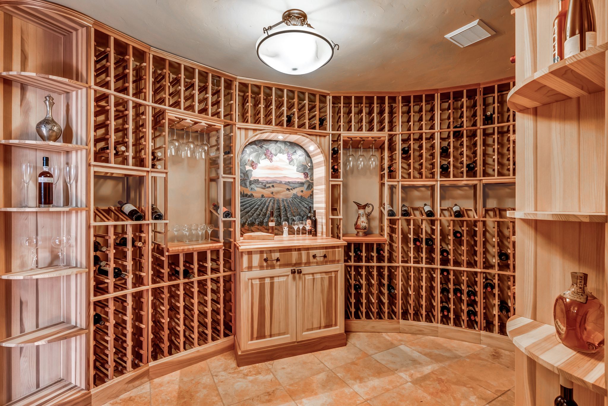No wine country estate is complete without a wine cellar.