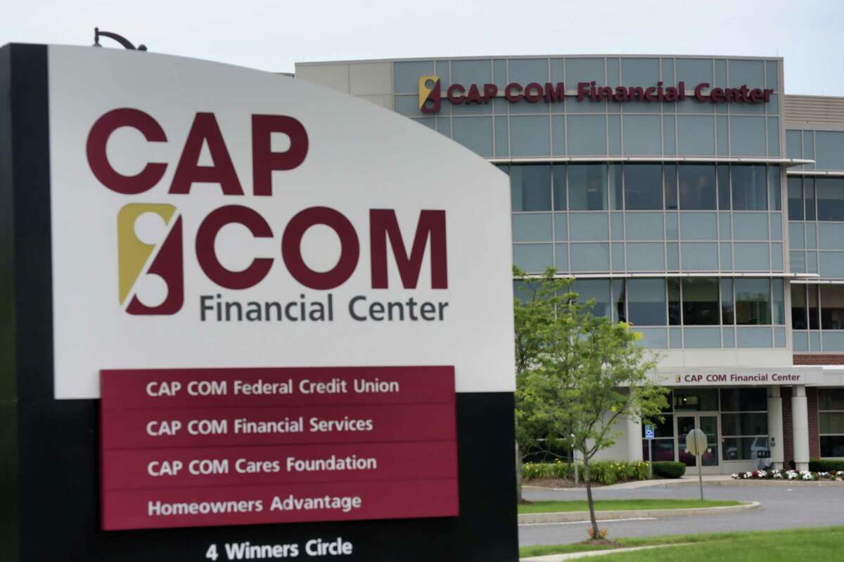 A view of the CAP COM Federal Credit Union on Thursday, July 29, 2021, in Colonie, N.Y. (Paul Buckowski/Times Union)