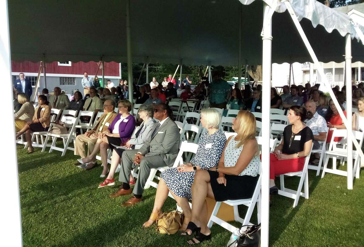 The Northwest CT Chamber of Commerce’s annual Celebration of Success is set for June 23 at the Five Points Center for the Visual Arts. Pictured are guests at the July 2021 event.