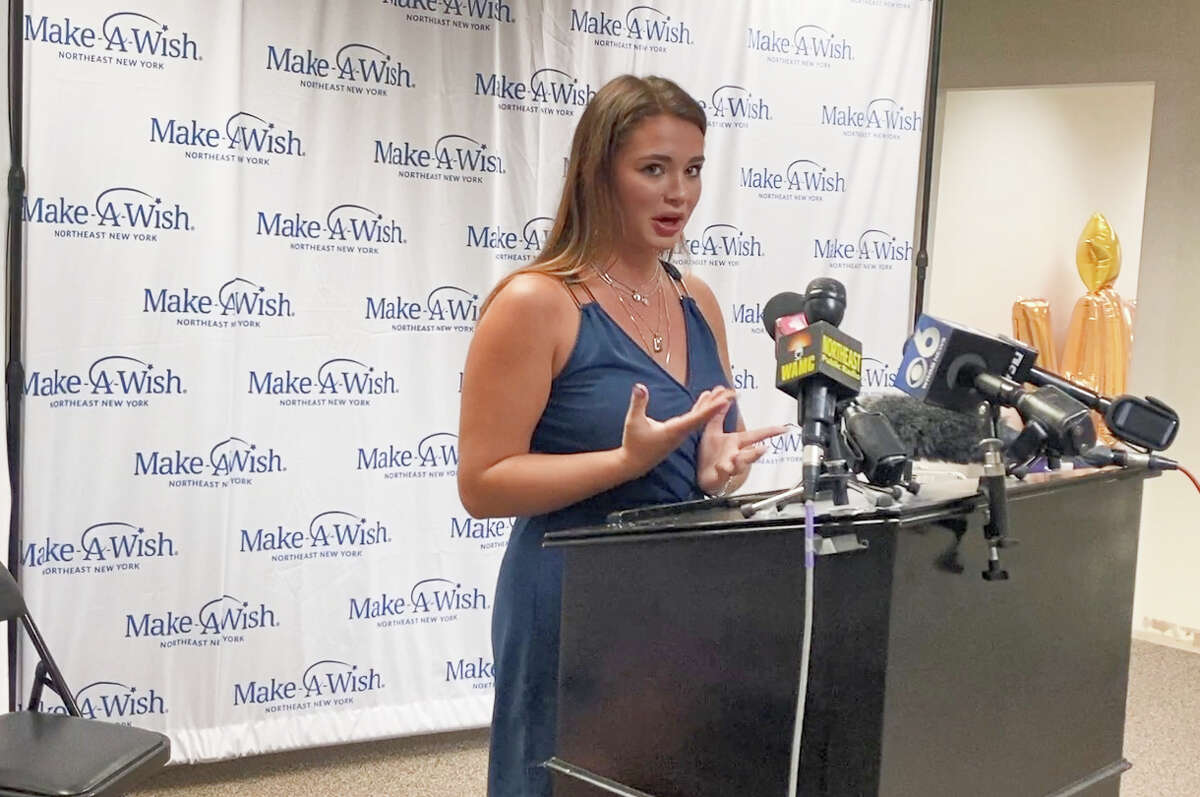 Make-A-Wish Northeast New York wish teen Maria Lutz, 17, of Hamilton County wished to help others with epilepsy secure life-changing medication. Lutz of Inlet, announced her wish Thursday at a news conference outside the offices of Make-A-Wish Northeast New York and the Epilepsy Foundation of Northeastern New York, which share a building in Albany. Her wish starts a dedicated $10,000 fund to be administered by the Epilepsy Foundation of Northeastern New York that will help families in the 22 counties it serves obtain vital medications.