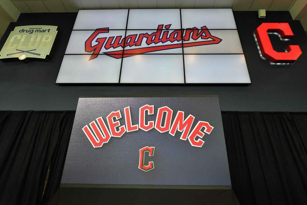 Cleveland Guardians team shop sign crashes shortly after new