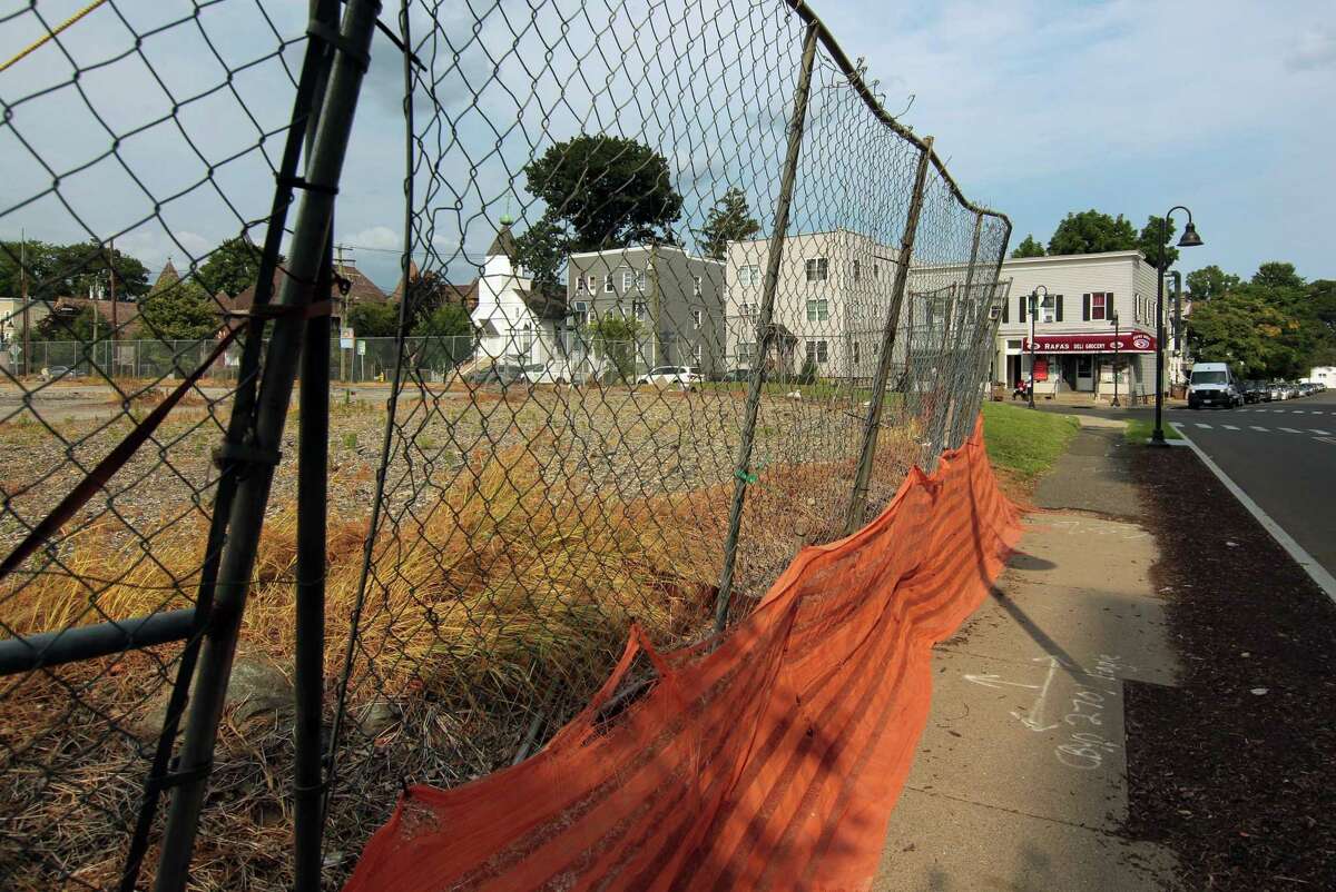 A view of the former B&S Carting site between Walter Wheeler Drive and Woodlawn Avenue in Stamford, Conn., on Thursday July 22, 2021. Developer Building and Land Technology wants to put more apartments on, but residents have fought tooth and nail to discourage the development.
