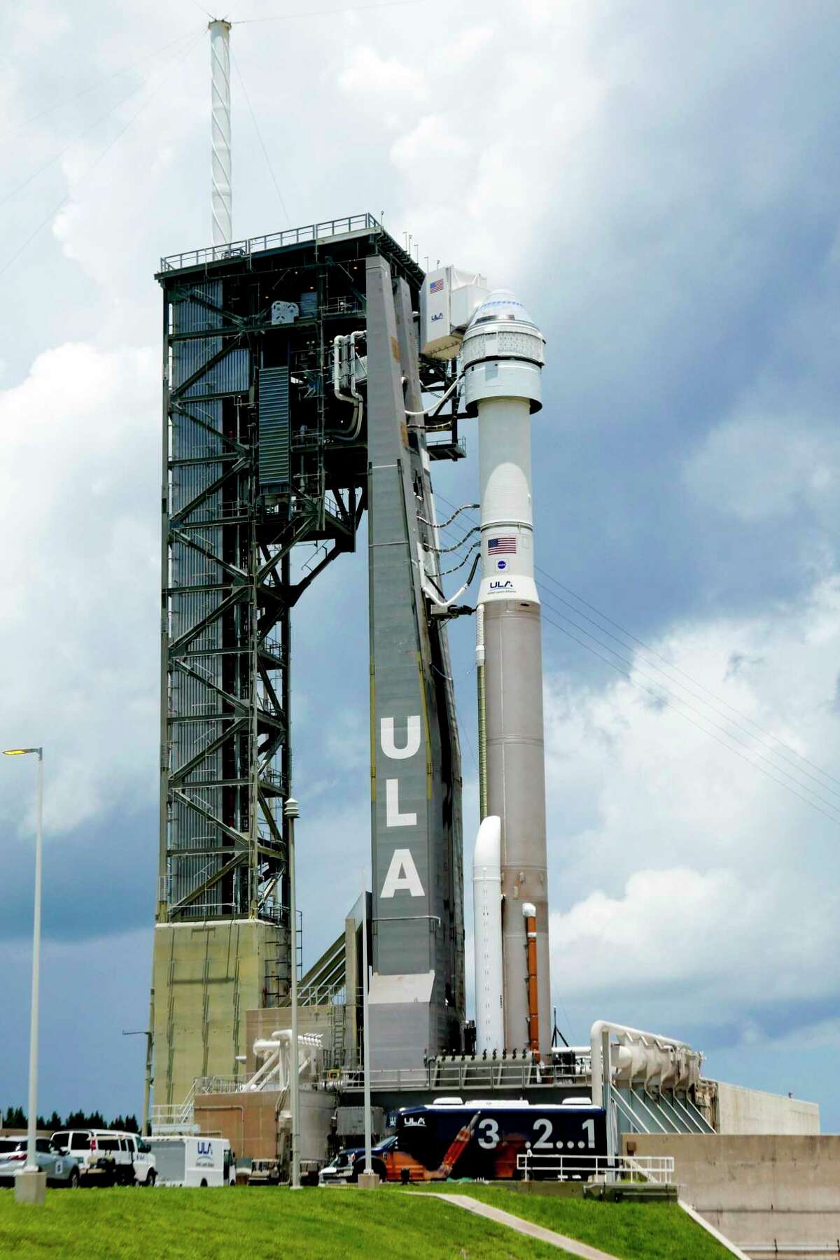 A United Launch Alliance Atlas V rocket, stands on Space Launch Complex 41 at the Cape Canaveral Space Force Station with Boeing's CST-100 Starliner spacecraft ready for another attempt at an unpiloted test flight to the International Space Station,, Monday, Aug. 2, 2021, in Cape Canaveral, Fla. The new launch date is scheduled for Tuesday.