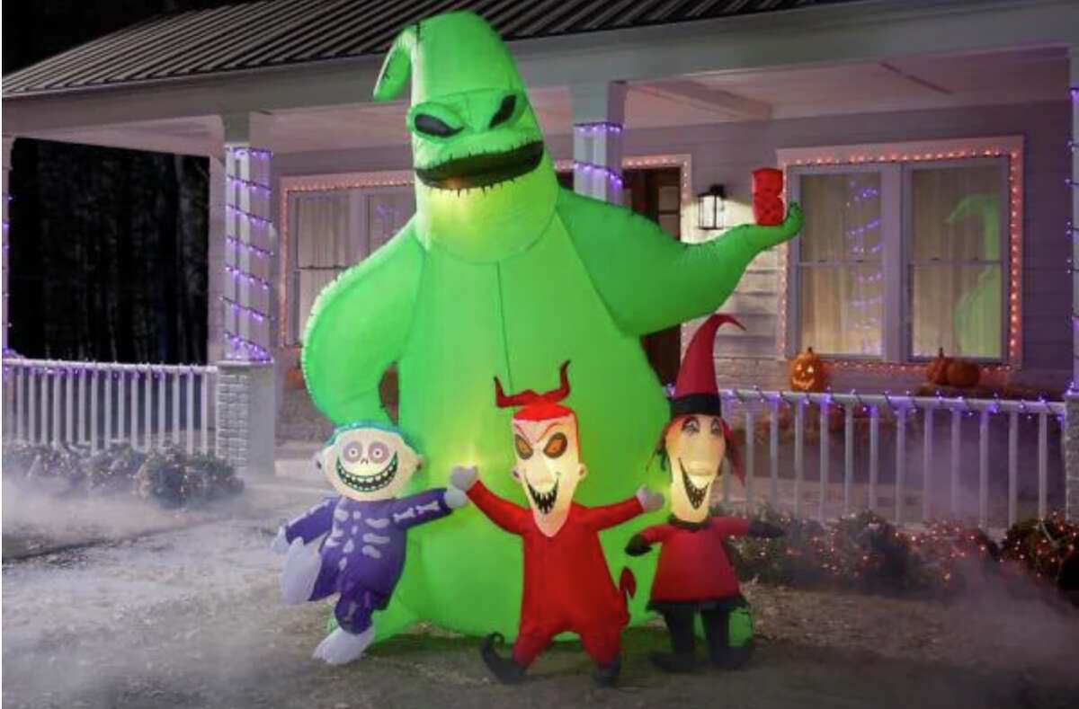 9 ft. Oogie Boogie with Lock Shock and Barrel Scene Airblown Disney Halloween Inflatable, $179 at Home Depot