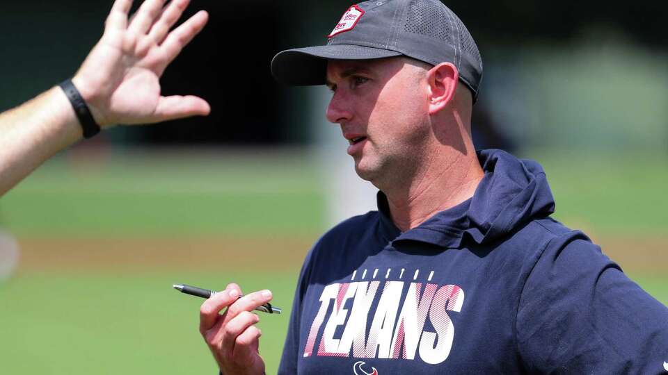 Jack Easterby, Houston Texans executive vice president, football operations, during an NFL training camp football practice Monday, Aug. 2, 2021, in Houston.