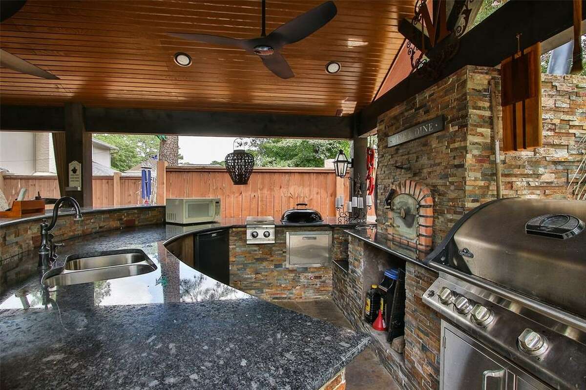 This unique property located at 11907 Fawnview Drive in Northwest Houston, recently hit the market for $350,000 touting animal-themed decor, an elaborate outdoor living space and a Texans-themed room.