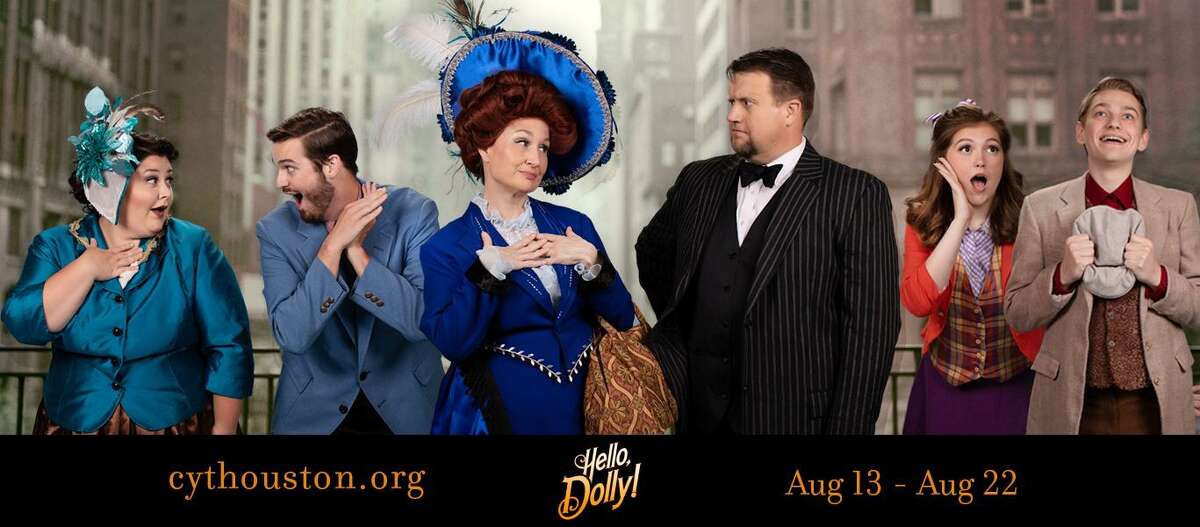 Pictured from left are Hannah Weaver (Irene Molloy), Josh Marchant (Cornelius Hackle), Lisa Woods (Dolly Levi), Steven Driver (Horace Vandergelder), Madeline Driver (Minnie Fay) and David McNight (Barnaby Tucker) in Christian Community Theater's "Hello Dolly!" performing Aug. 13-15 and Aug. 20-22 at the Crighton Theatre.