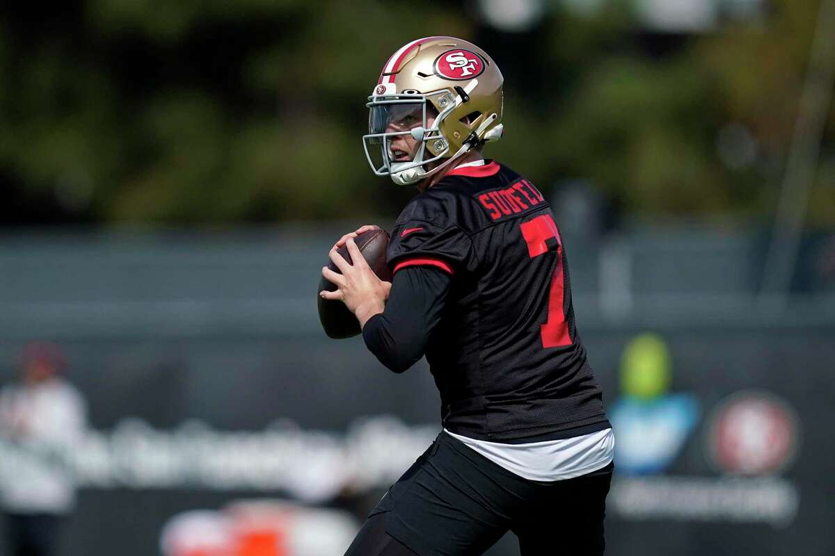 San Francisco 49ers quarterback Nate Sudfeld during training camp in Santa Clara on July 28.