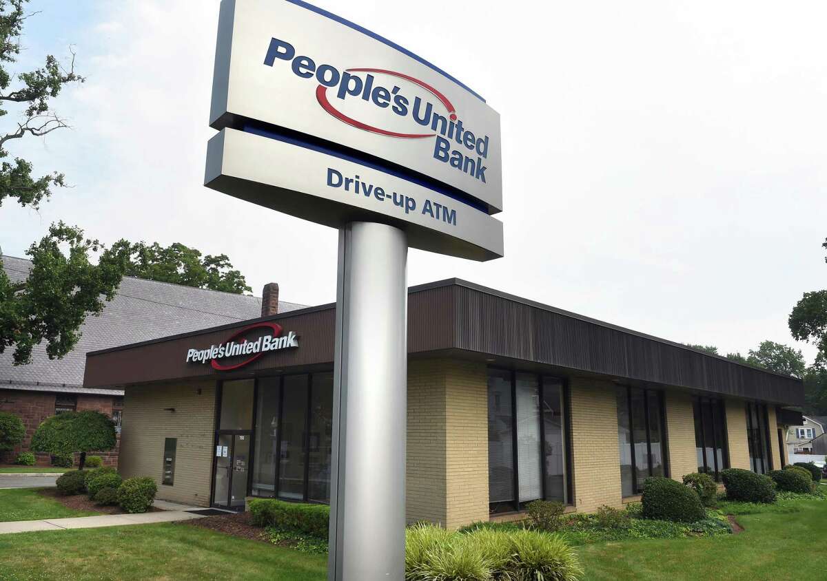 People's United Bank on South Broad Steet in Milford photographed on July 26, 2021.