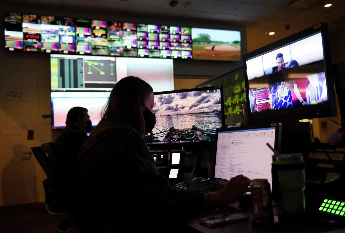 The broadcast operations center at NBC Sports in Julu 2021 in Stamford, Conn., in advance of the Tokyo 2020 Olympic Games in advance of which NBC hired technicians to assist with production work. The second week of July, Connecticut had the biggest drop in people claiming unemployment benefits since the start of the COVID-19 pandemic.