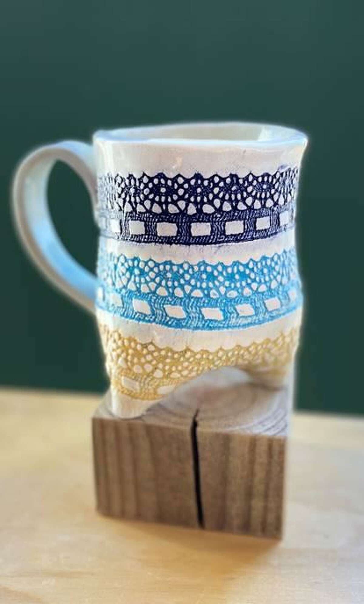 The Gallery 25 and Creative Arts Studio in New Milford, is having a “Make Your Own Mug” pottery workshop from 7 until 8:30 p.m. on Thursday, Aug. 19, by Roberta Ahuja, of Newtown. Pictured is a mug from Ahuja.