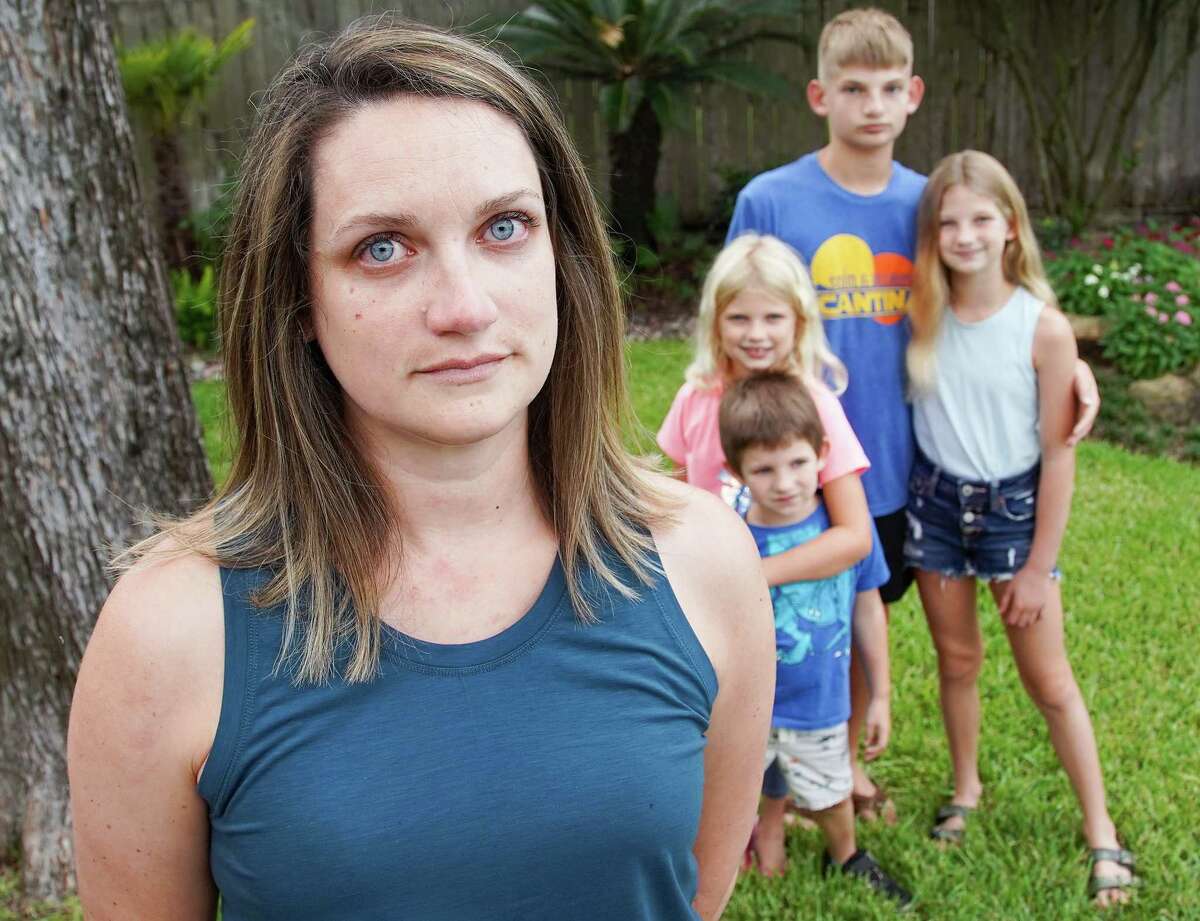 Theresa Rieber, who worked as a registered nurse in a COVID unit in the Texas Medical Center last summer, fears it’s only a matter of time before one of her kids — Molly, 7, Beckett, 5, Jackson, 12, and Abby, 11 — contracts the virus or comes into contact with an infected person.