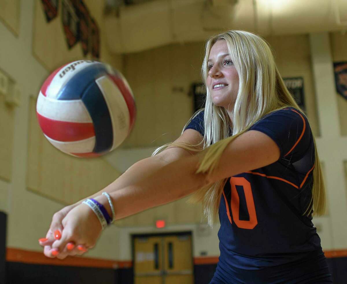 Brandeis volleyball player Carlee Pharris, one of the area's best.