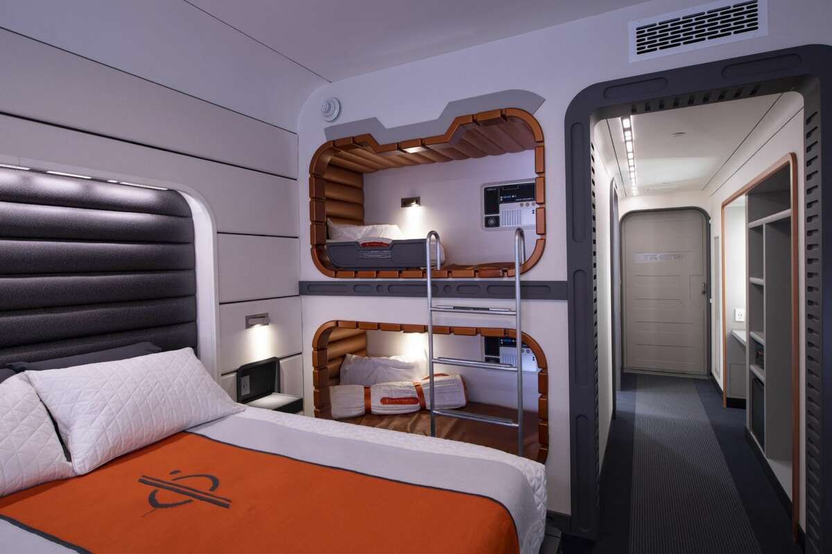 A hotel room in Disney's new Galactic Starcruiser