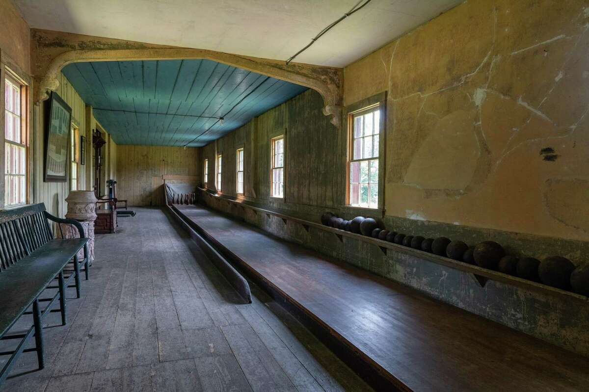 The bowling alley at Roseland Cottage in Woodstock, Conn. is the oldest surviving bowling alley in the United States.