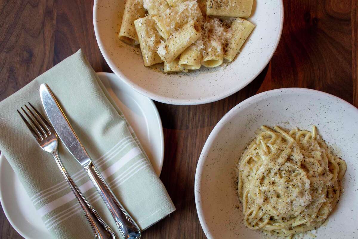 Pasta with cheese and pepper cream at Rosie Cannonball is a secret menu item made with the same sauce used for the restaurant's cacio e pepe pizza.