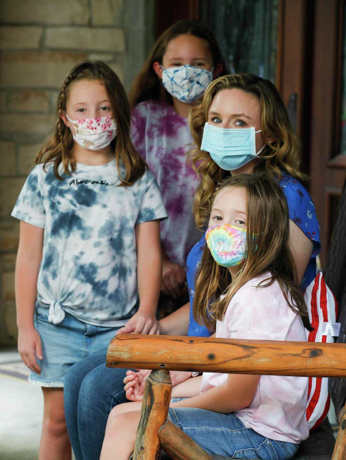 Tricia Danto, second from right, will be applying for the newly announced limited virtual program for her daughters, Lucy, top, Ellie, left, and Abbie to attend this school year. Tricia, along with her seven-year-old daughter are both immunocompromised, is concerned about the family’s safety as in-person school begins.