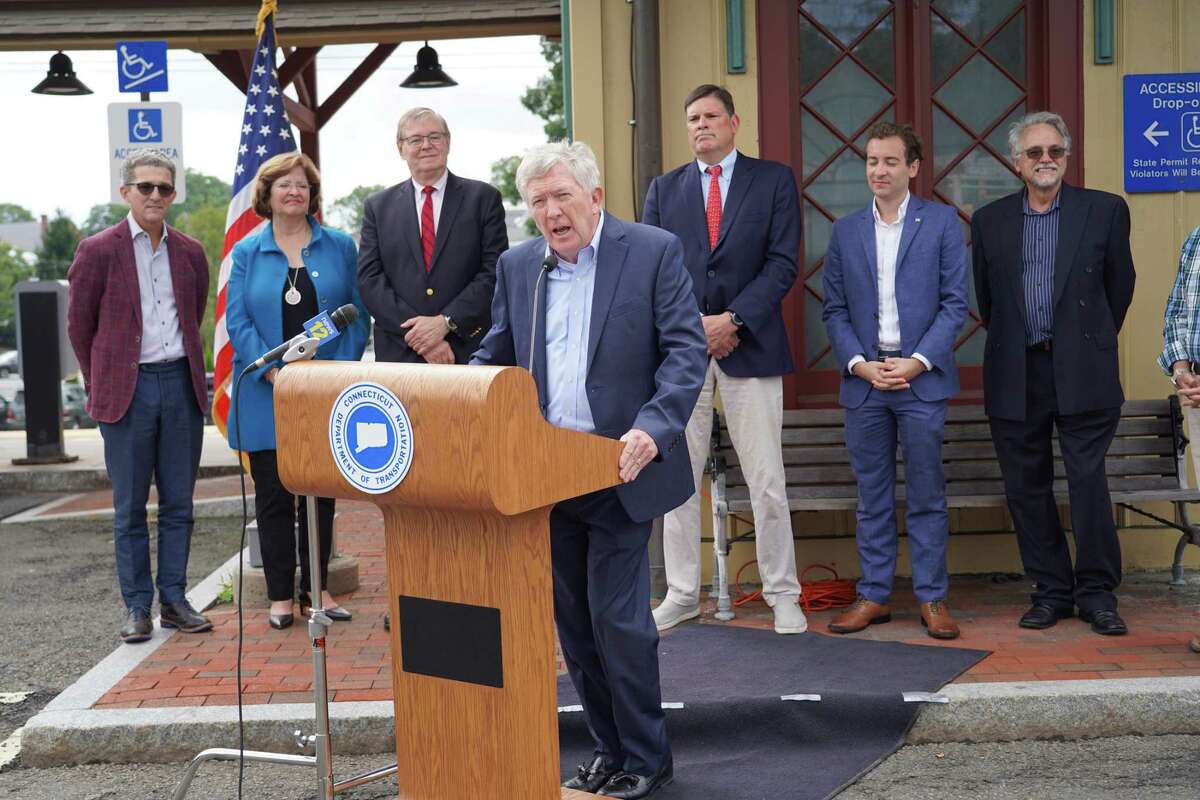 First Selectman Kevin Moynihan said that it is “momentous” that one-seat, direct train service is resuming to New Canaan train line.