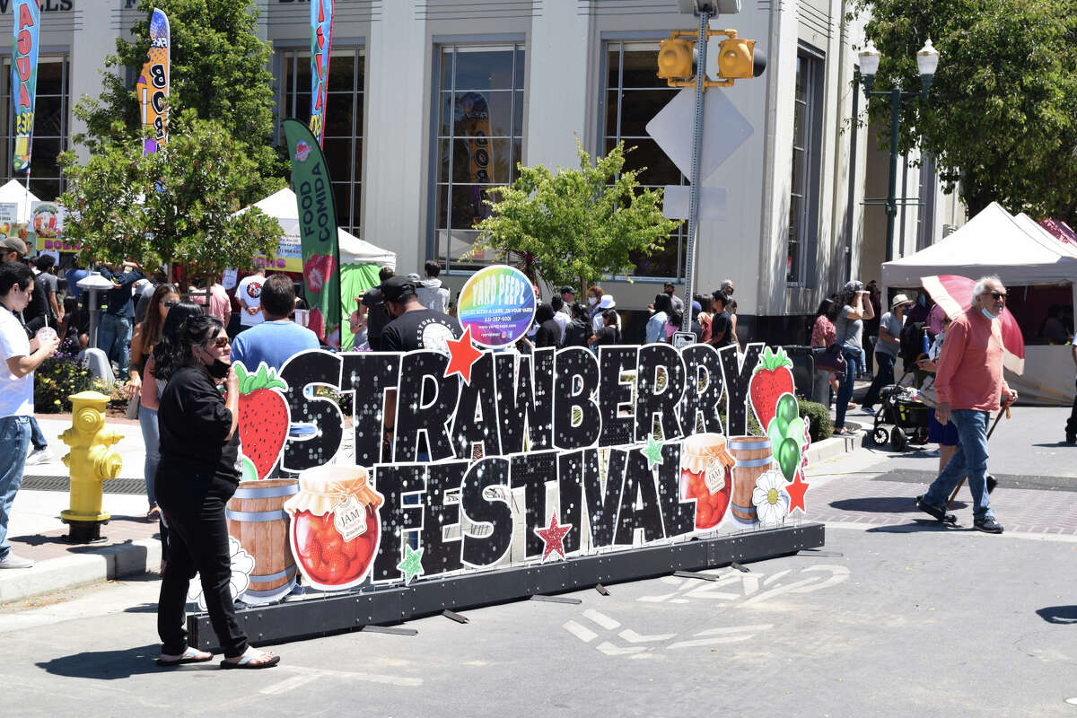 This year's Watsonville Strawberry Festival, complete with strawberry-themed snacks and live music, took place Aug. 8, 2021.