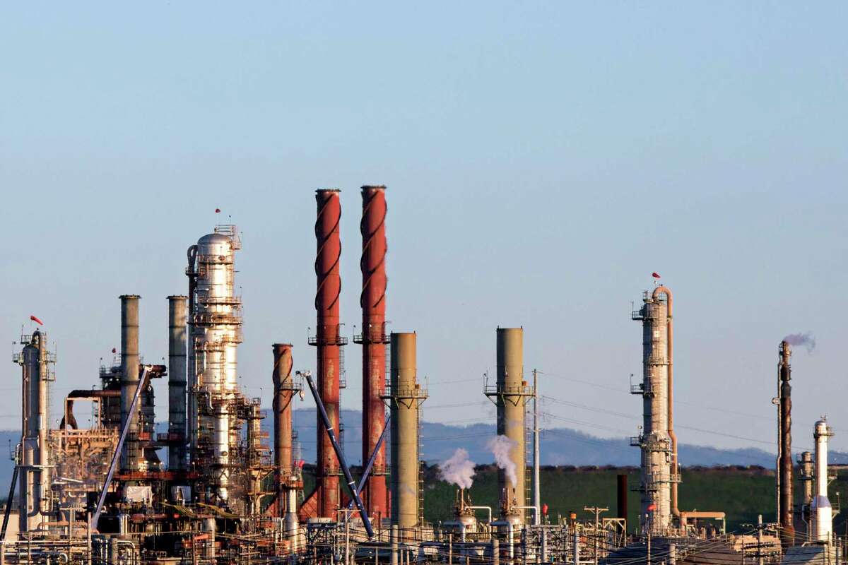 This file photograph shows the Chevron Richmond Refinery is seen in Richmond, Calif. Tuesday, February 4, 2020.