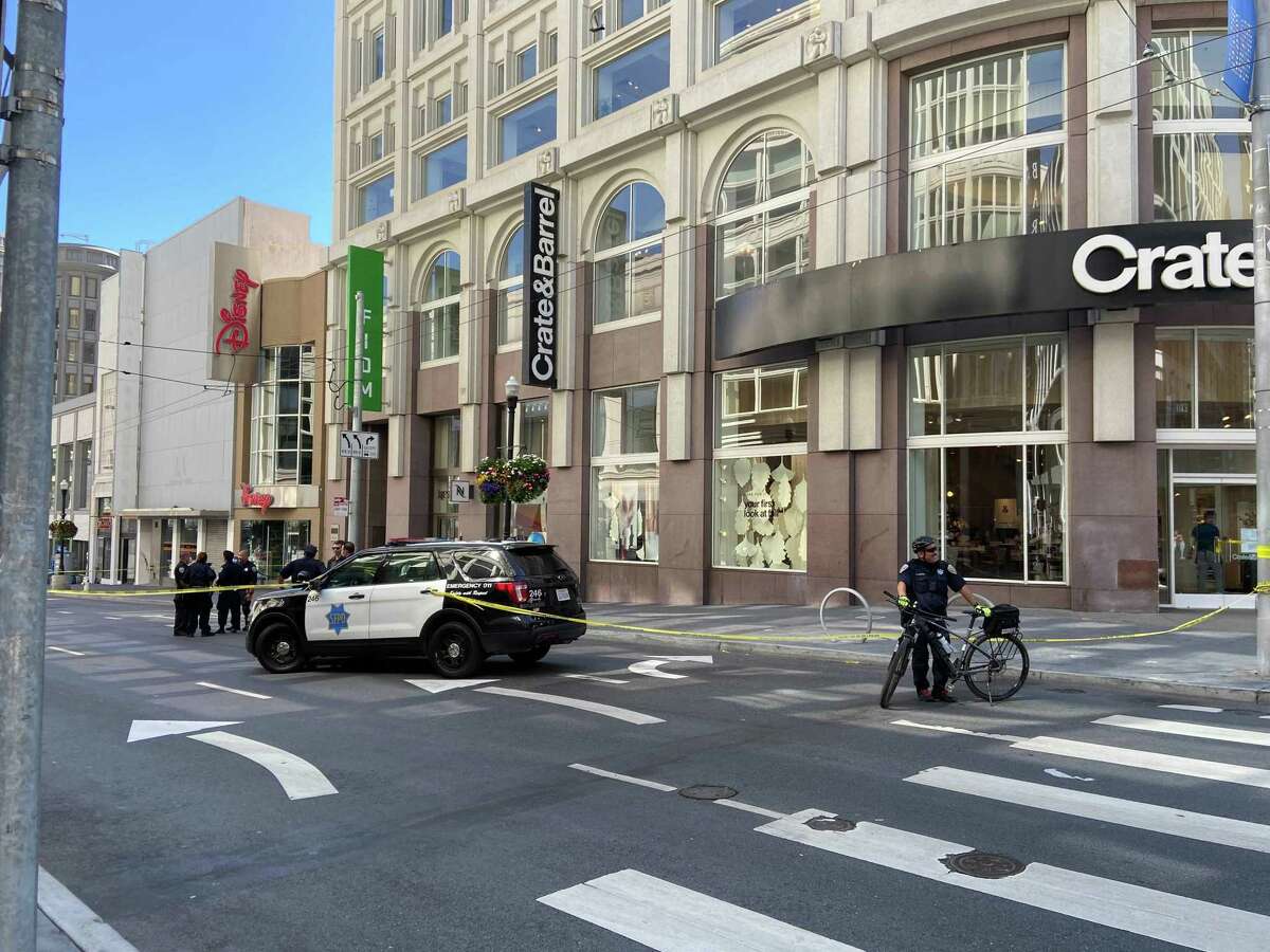A boy was shot and injured on Stockton Street in San Francisco’s Union Square on Tuesday, Aug. 10, 2021.
