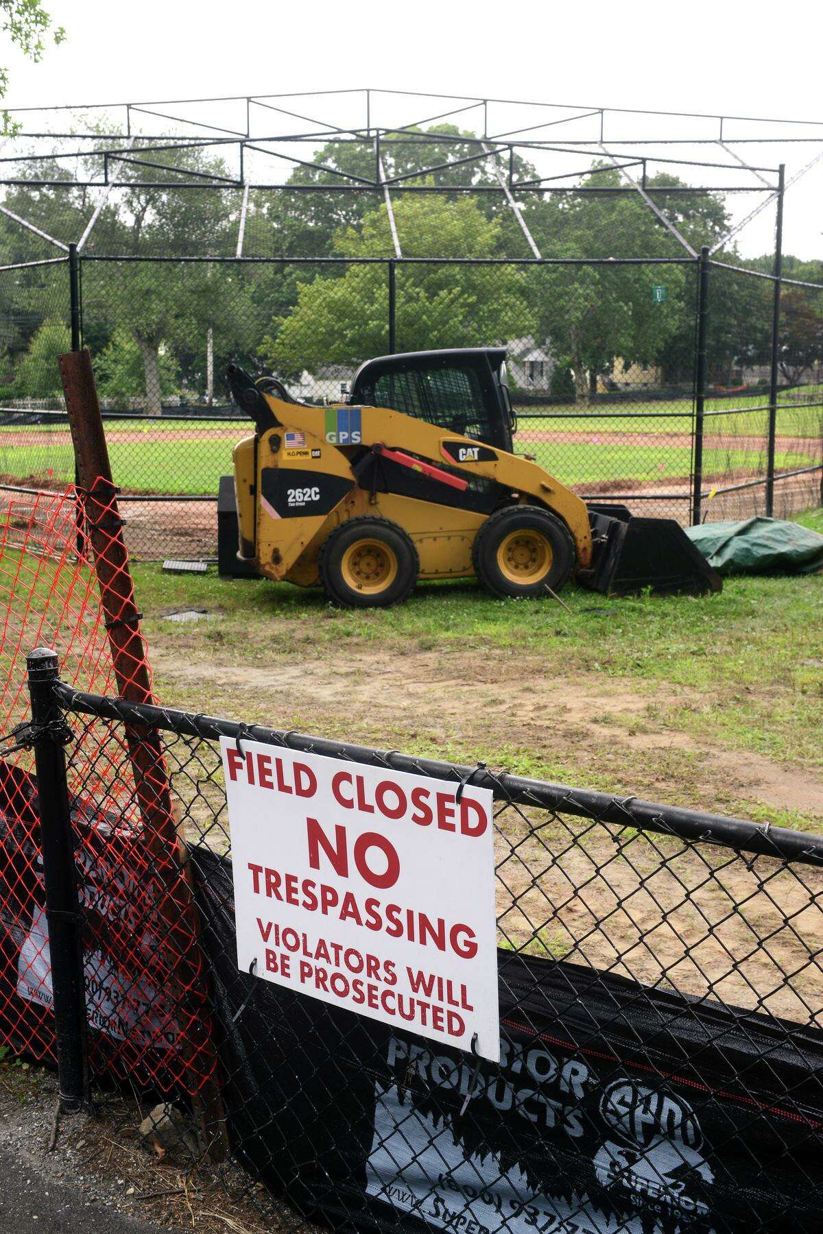 The remediation and improvement project is underway at Gould Manor Park, in Fairfield, Conn. Aug. 10, 2021.
