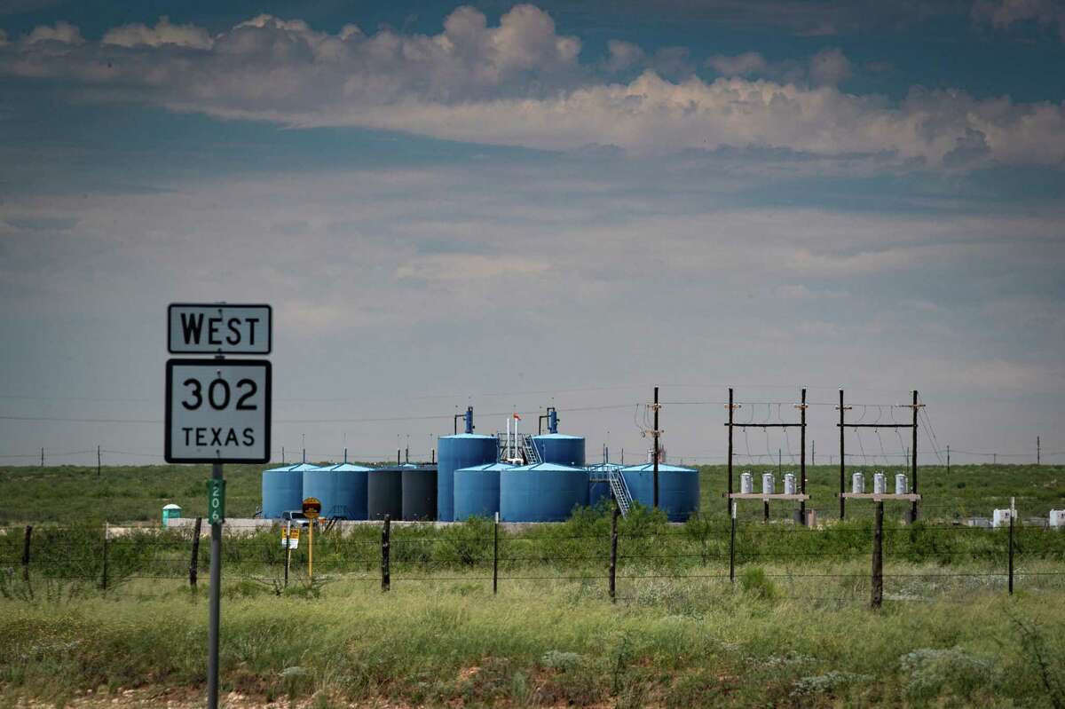 A salt water disposal well (SWD) photographed in August, east of Mentone. Photo Credit: The Oilfield Photographer, Inc.