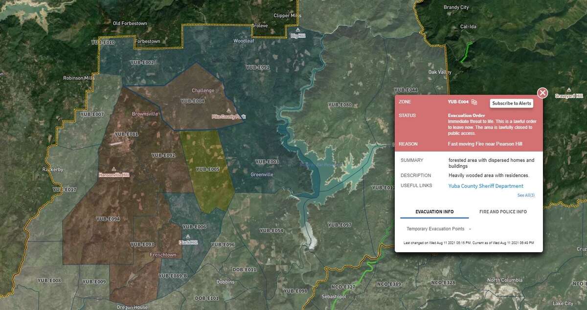 The Glen Fire in Yuba County grew rapidly Wednesday night, leading to a series of mandatory evacuations in the region.