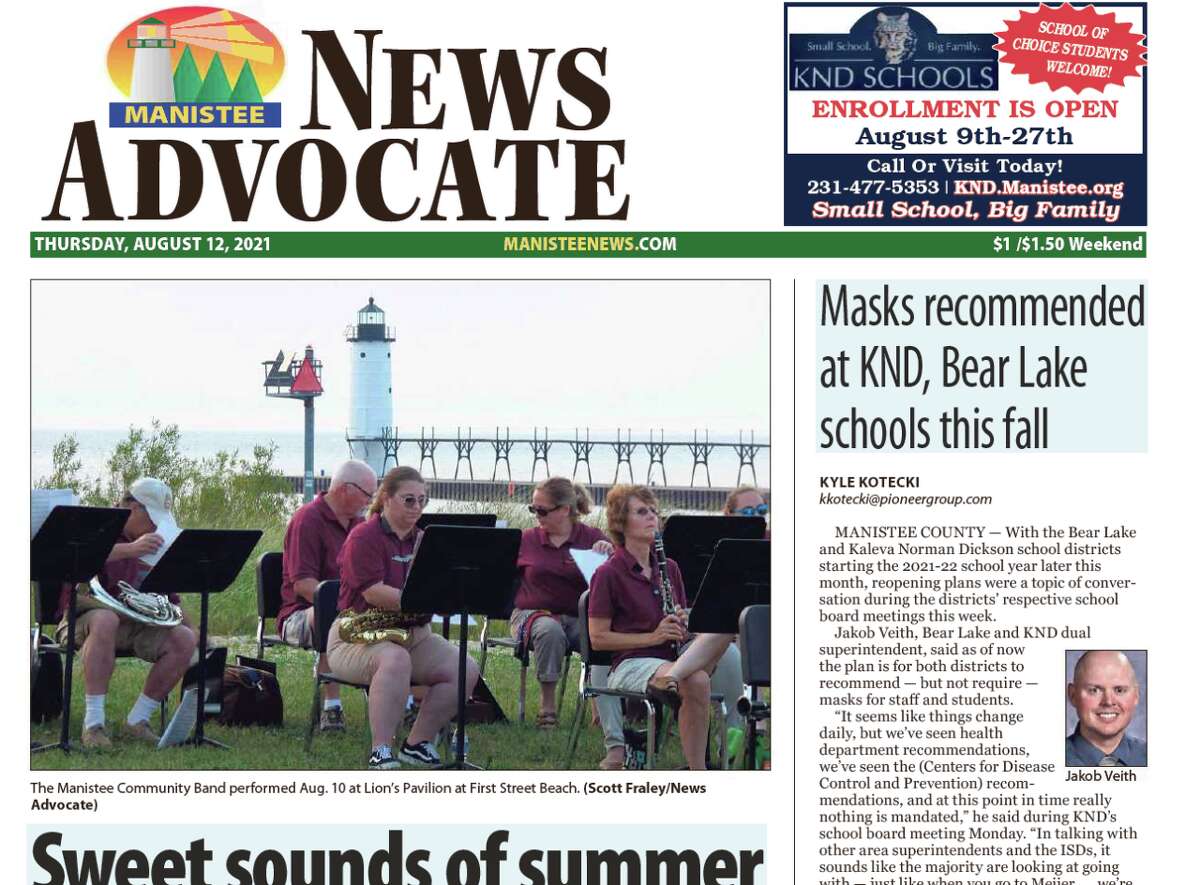 Because of a power outage at our printing facility in Big Rapids, there will be no printed edition of the Manistee News Advocate for Thursday, Aug. 12.