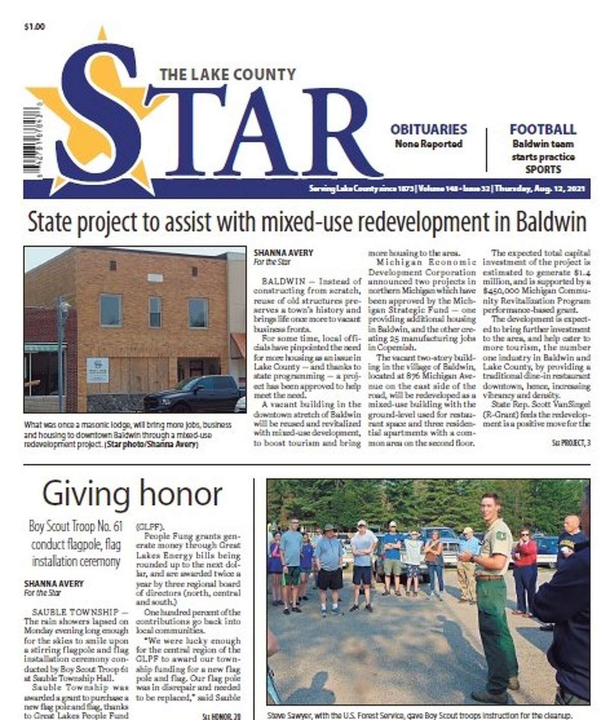 Because of a power outage, this week's Lake County Star will be delayed by a day.