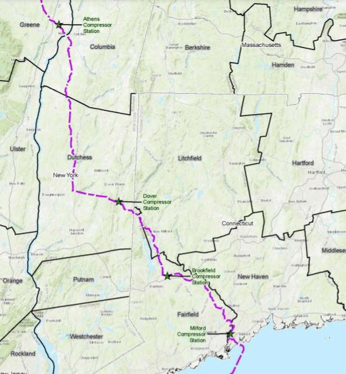 The Iroquois pipeline proposal would add compressors at three points: Athens, Dover, and Brookfield, Conn. The effort in Athens is drawing opposition from environmental groups and concern from the state Department of Environmental Conservation.