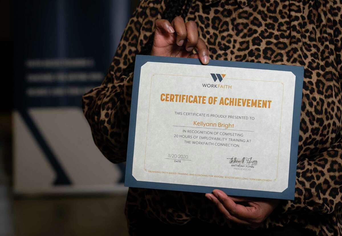 Kellyann Bright recently completed a work training course at WorkFaith. The organization, which provides training, workshops and coaching for people looking to begin or advance their careers, actually grew during the pandemic.