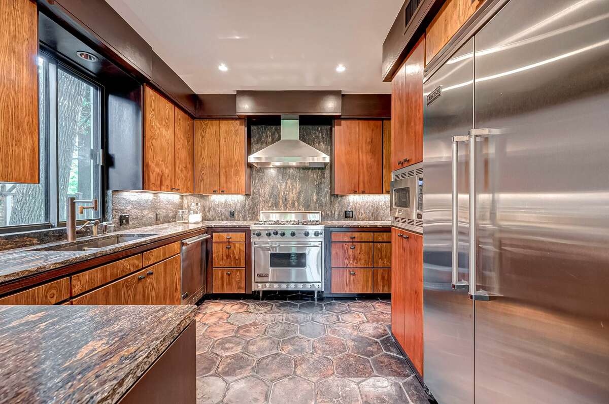 The home has a spacious kitchen. 