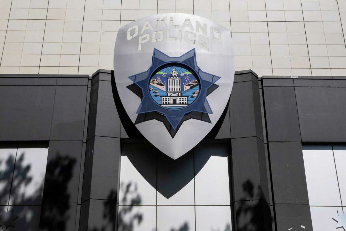 This file photograph shows the Oakland Police Department headquarters in downtown Oakland, Calif. as seen on Monday, May 24, 2021.
