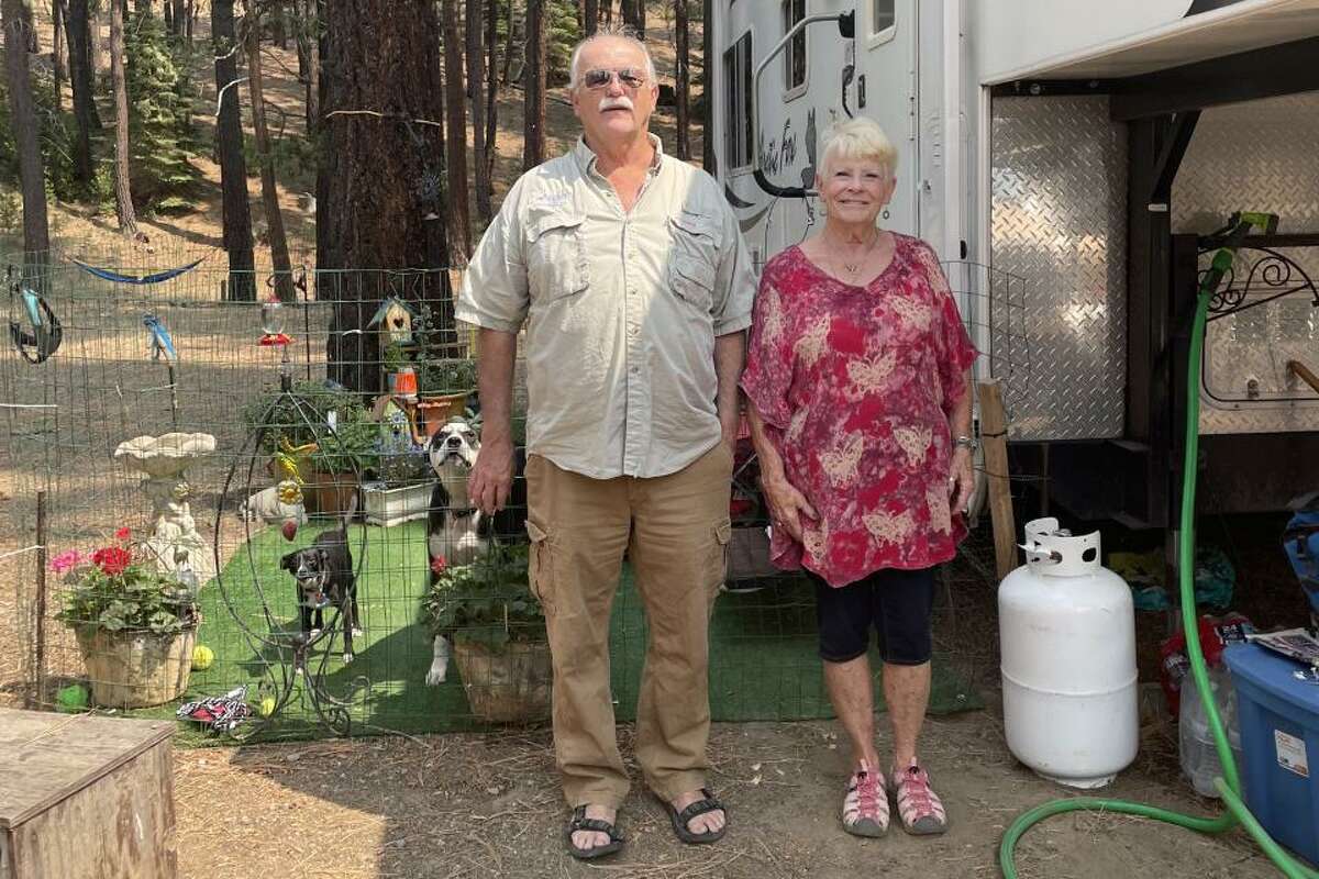 Joan and Dan Carter have lost two homes to wildfires. Most recently, a house they were building in Greenville was leveled by the Dixie Fire.