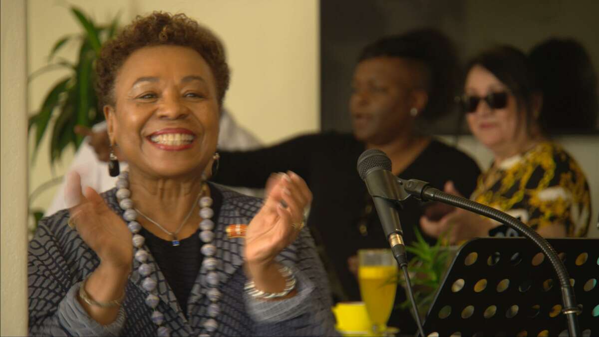 Rep. Barbara Lee in a still from the documentary “Barbara Lee: Speaking Truth to Power” by Berkeley filmmaker Abby Ginzberg, which premiers Aug. 20, 2021.