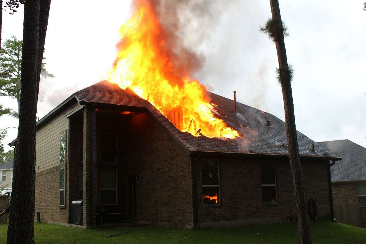 Firefighters with the Conroe Fire Department and the Montgomery County Emergency Services District 1 responded Wednesday to a house fire where lightning has been deemed the culprit.