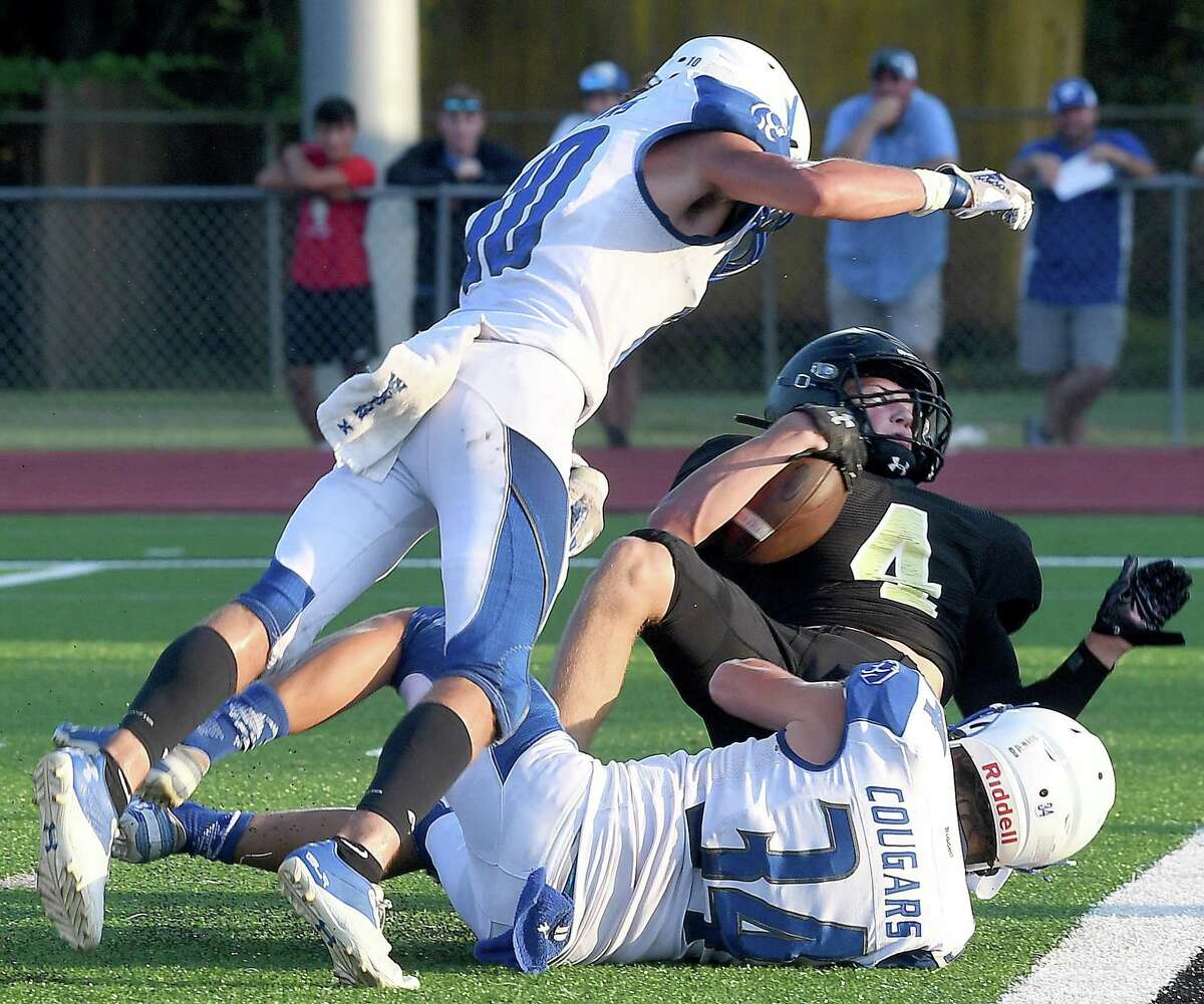 Vidor faces Buna at home in their season opening scrimmage. Photo made Friday, August 13, 2021 Kim Brent/The Enterprise