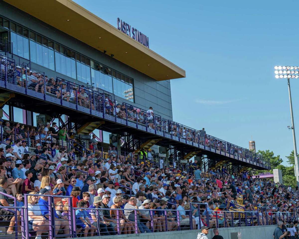 Fans packed the University at Albany's Casey Stadium for the Premiere Lacrosse League last year. The PLL will hold training camp May 27 to June 3 at UAlbany and open the regular season there on June 4 and 5.