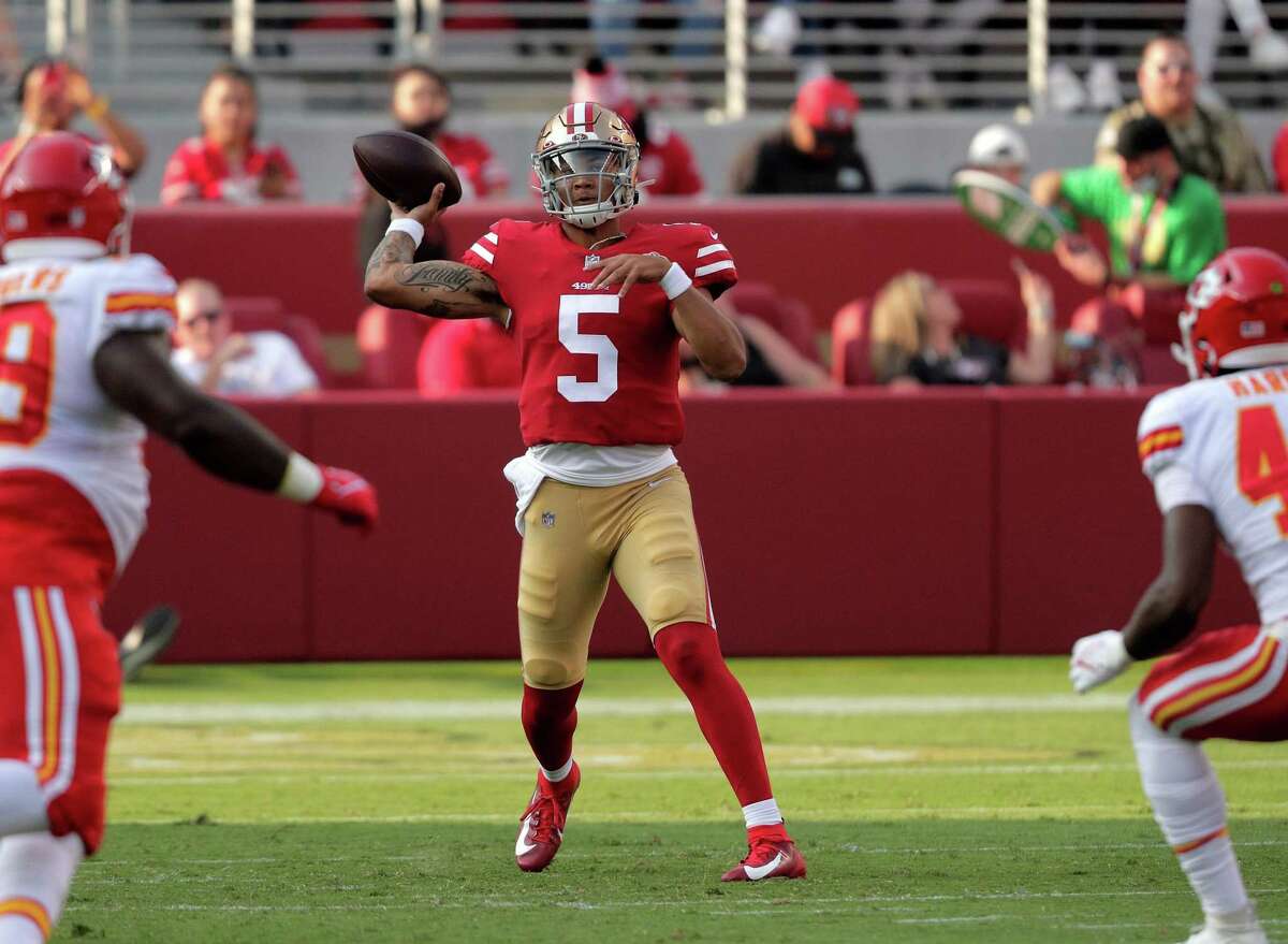 49ers rookie QB Trey Lance has his first splash play, on a nice 80-yard TD  toss (video)